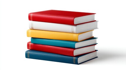 A stack of colorful books in red, blue, yellow, and green hues. This image represents education and learning in a vibrant style. Great for educational themes and creative projects. AI