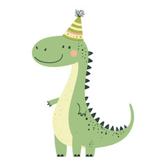 Obraz premium Dinosaur hat illustration birthday vector