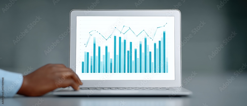 Poster analyzing business growth trends through data visualization online workspace infographic professiona