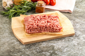 Raw uncooked red minced meat