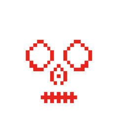 Obraz premium Skull line icon background pixelated retro vector