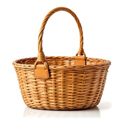 Obraz premium Stylish Woven Basket with Handle for Storage and Organization Use