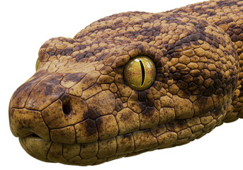 Isolated Snake Head Detail Macro Shot Reptilian Eye