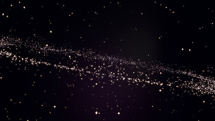 3D render galaxy ring in dark space.