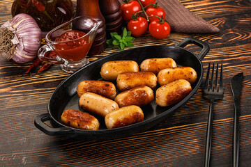 Roasted chicken mini sausages for breakfast