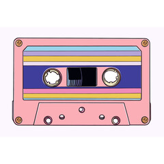 Obraz premium Music tape illustration cassette electronics vector