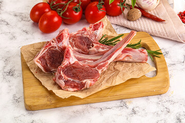 Raw Rack of Lamb for cooking