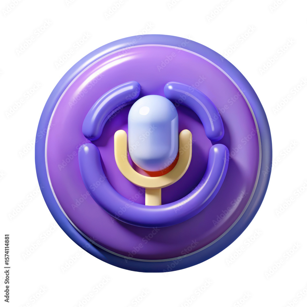 Aufkleber high quality 3d rendering icon land transportation isolated on white background representing microph