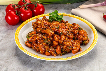 Chili con carne with beef and beans