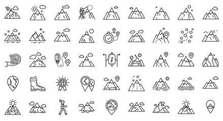 Mountain Icon Vector Collection
