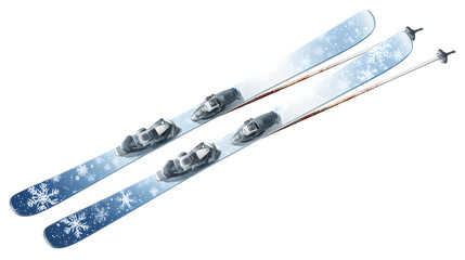 Ski and Poles, isolated on transparent background