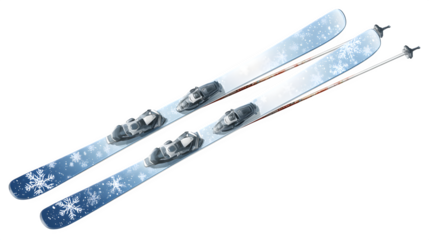 Ski and Poles, isolated on transparent background