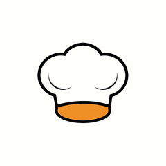 Chef hat for culinary tools and restaurant scene coloring Line Art Vector Illustration