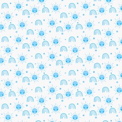abstract seamless pattern of Sun And Rainbow For Kids clothes