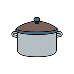 Cooking pot design for kitchenware and cooking coloring art Line Art Vector Illustration