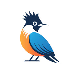 Colorful Crested Bird Vector Illustration