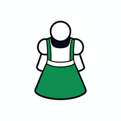 Obraz premium Miniature baby dirndl dress drawing for tradition themed art Line Art Vector Illustration