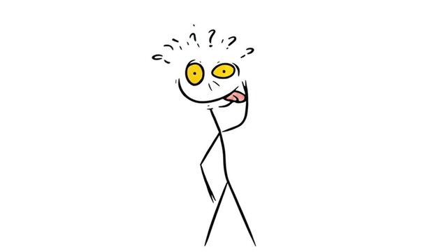 Animated stick figure dancing in manic blur