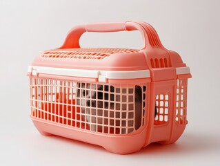 Pet Carrier Crate with Cute Puppy for Safe Animal Travel and Rescue Use.