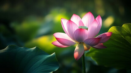 Pink lotus in full bloom