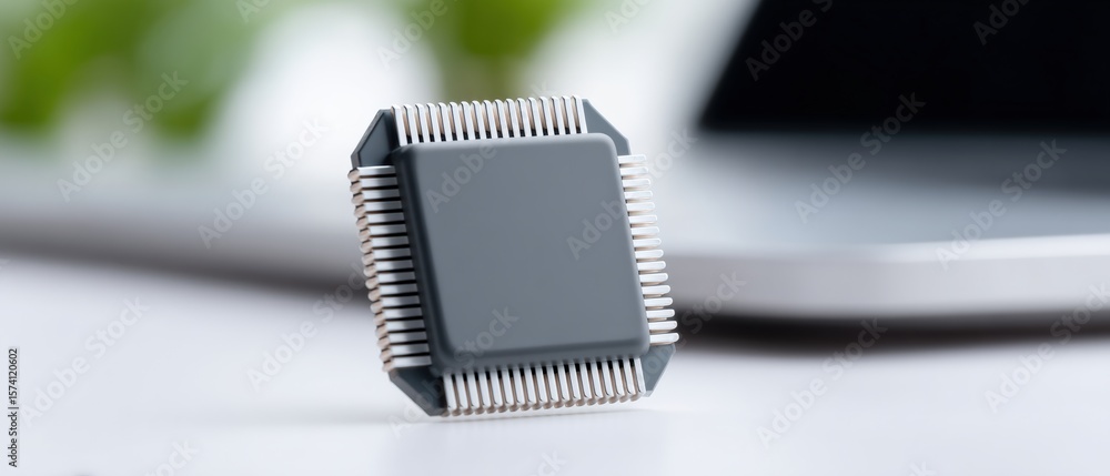 Poster innovative microchip technology revolutionizes computing devices global tech industry digital conten