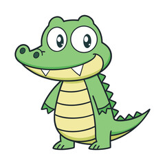 Fototapeta premium Cartoon Crocodile with Big Smile and Tiny Arms