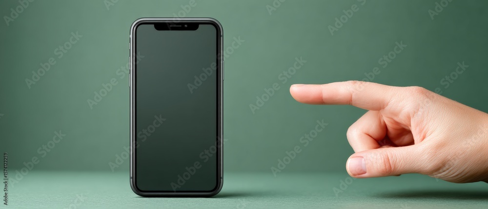 Poster interactive smartphone experience modern setting digital content minimalist environment close-up vie