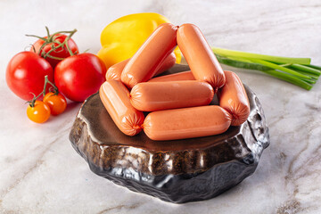 Pork meat sausages for breakfast