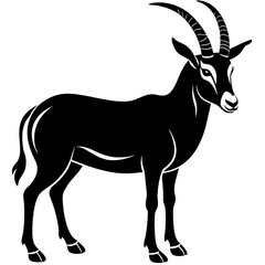 vector silhouette of a goat