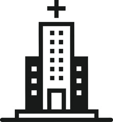 Naklejka premium High-tech vertical hospital tower with an elevator system