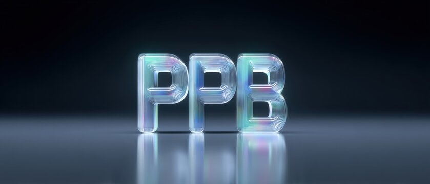 Innovative 3d holographic display showcasing ppb design modern exhibition space digital art tech environment close-up view futuristic concept