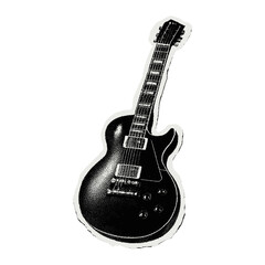 Obraz premium Vintage electric guitar illustration sticker vector