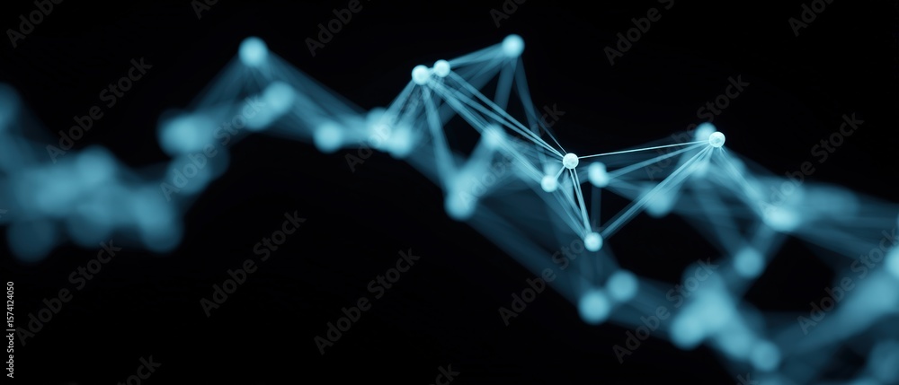Poster dynamic network formation abstract digital environment scientific visualization dark background conc