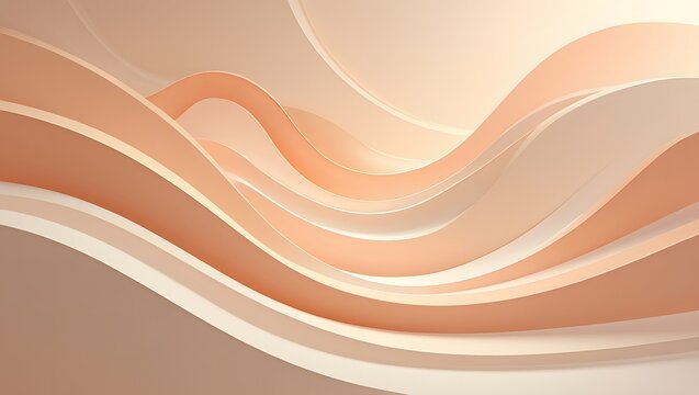 Peach cream flowing abstract waves background