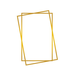 Square shiny frames with glowing effects. Set of three gold square frames with shadows on transparent background. Vector illustration . EPS 10 . 