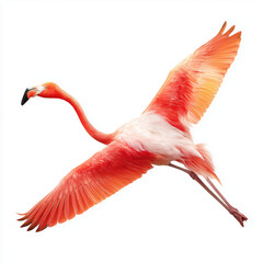 Majestic Flamingo in Flight: A Colorful Avian Wonder , white background cut out PNG
