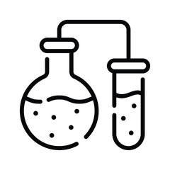 Easy to use line icon showing lab distillation experiment