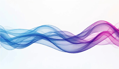 Vector brush stroke wave lines smooth flowing dynamic colorful blue purple pink gradient isolated on white background for concept of technology, digital, communication, science, music
