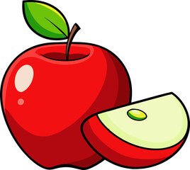 Apple Vector Illustration – Fresh Fruit Clipart for Healthy Design Projects