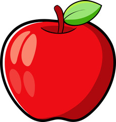 Apple Vector Illustration – Fresh Fruit Clipart for Healthy Design Projects