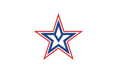 Star with american theme logo design