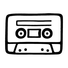 Obraz premium Retro cassette tape illustration vector