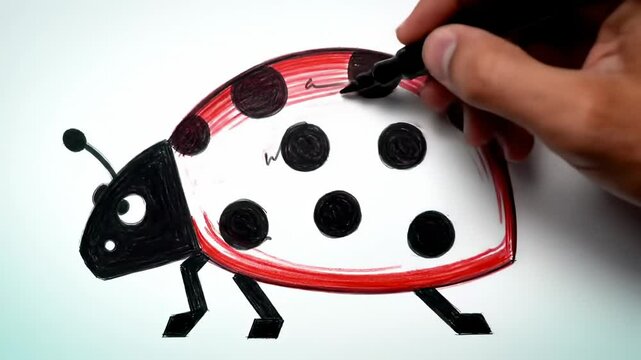 Hand drawn ladybug illustration