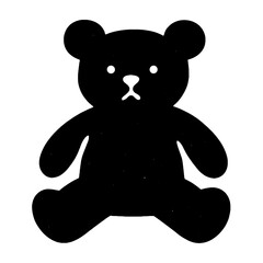 Cute silhouette teddy bear illustration vector