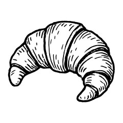 Hand-drawn croissant sketch illustration vector