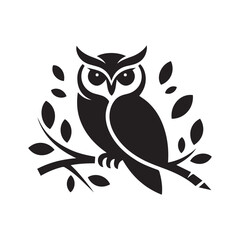 owl sitting on branch