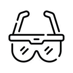 A handy line style icon of lab goggles, ready for premium use