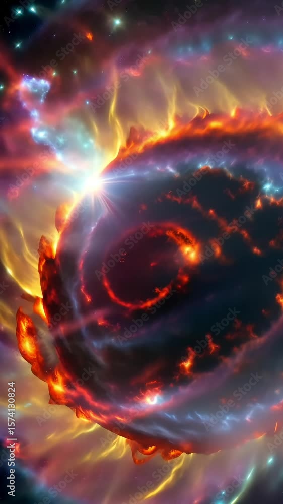 Wall mural supernova explodes in slow motion