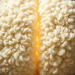 A digital image featuring a split wool texture, with distinct sections divided by a gentle, soft light creating bold areas and diffused shadows.