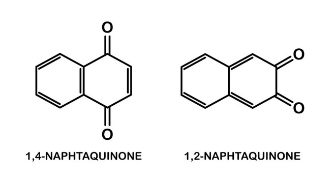 Chemical structure of 1,4-Naphtaquinone and 1,2-Naphtaquinone